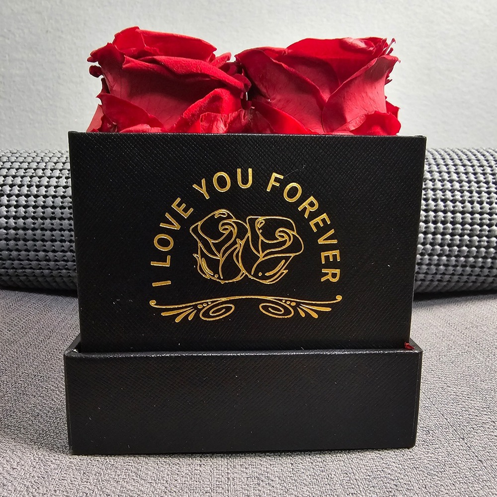 Preserved Red Roses 4 Rose Gift Box I Love You Forever Romantic Gift